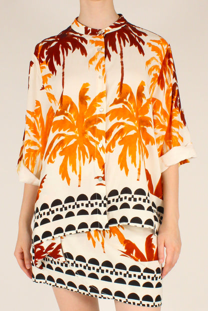 Camicia Stampa Fantasia Palme