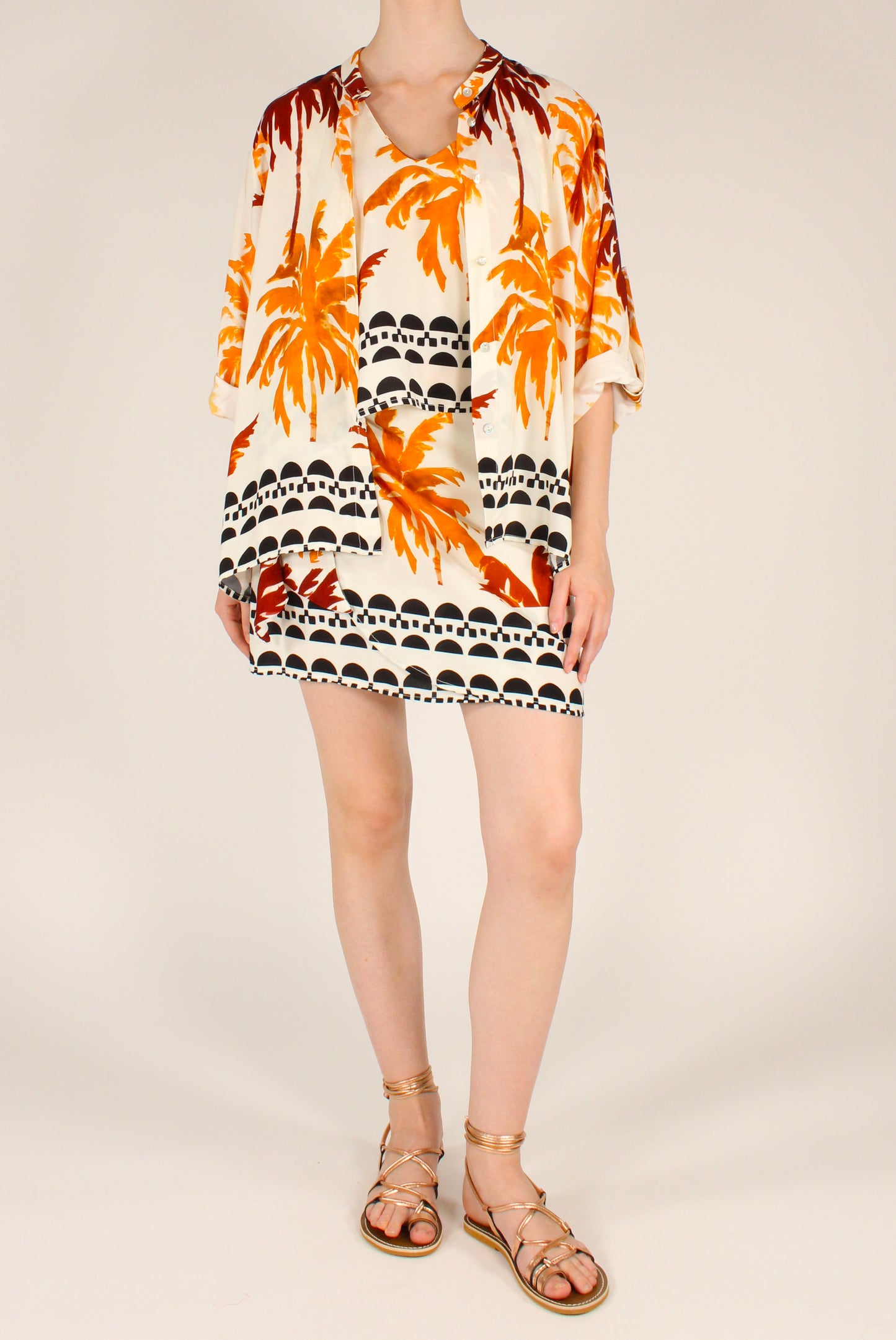 Camicia Stampa Fantasia Palme