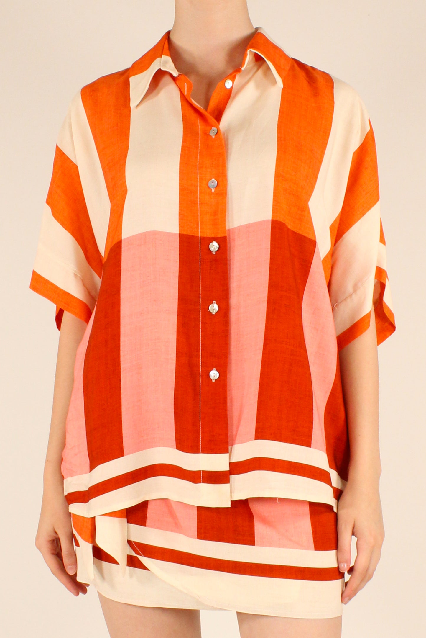 Camicia Fantasia a Righe in Viscosa