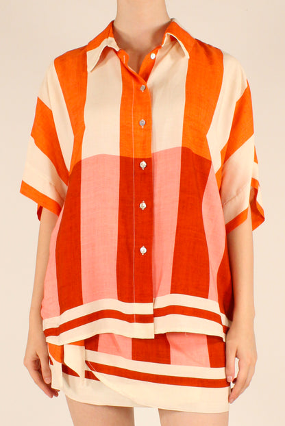 Camicia Fantasia a Righe in Viscosa