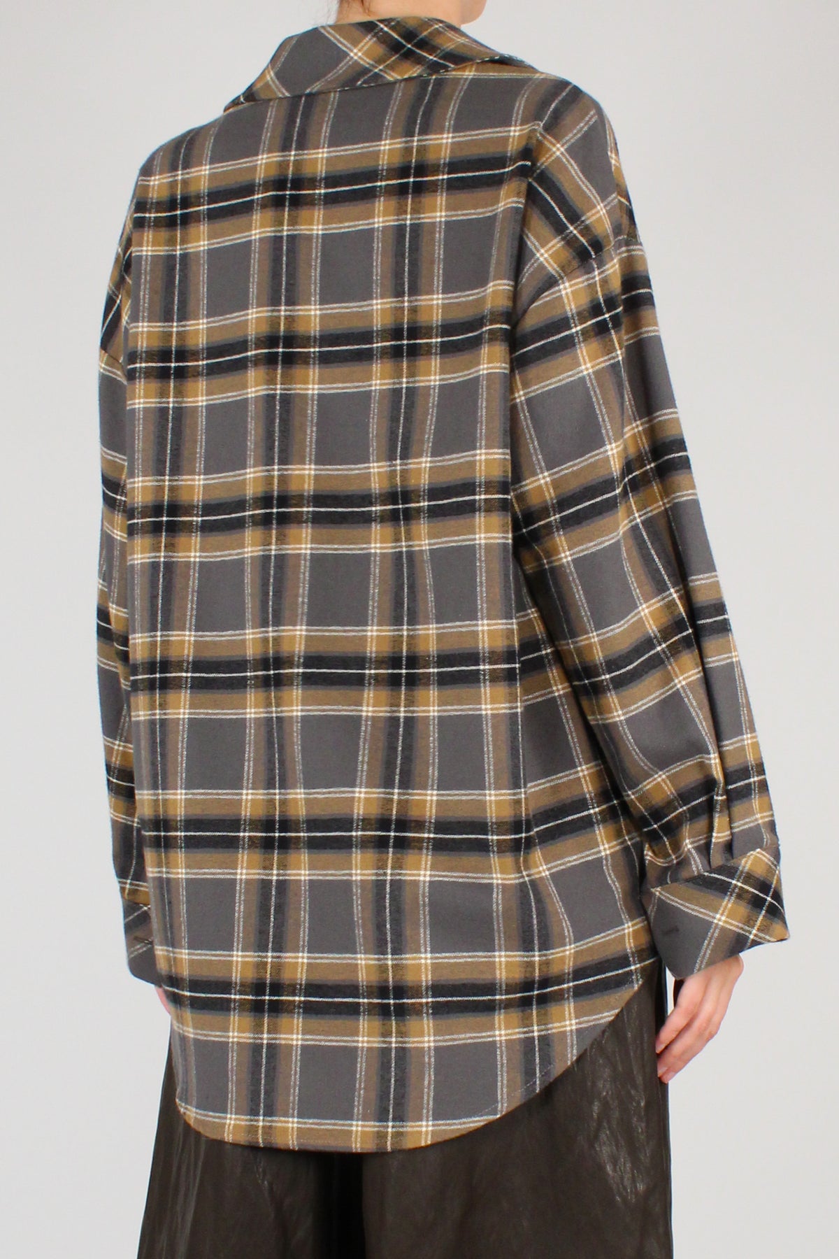 Camicia Over Stampa Tartan in Flanella di Cotone