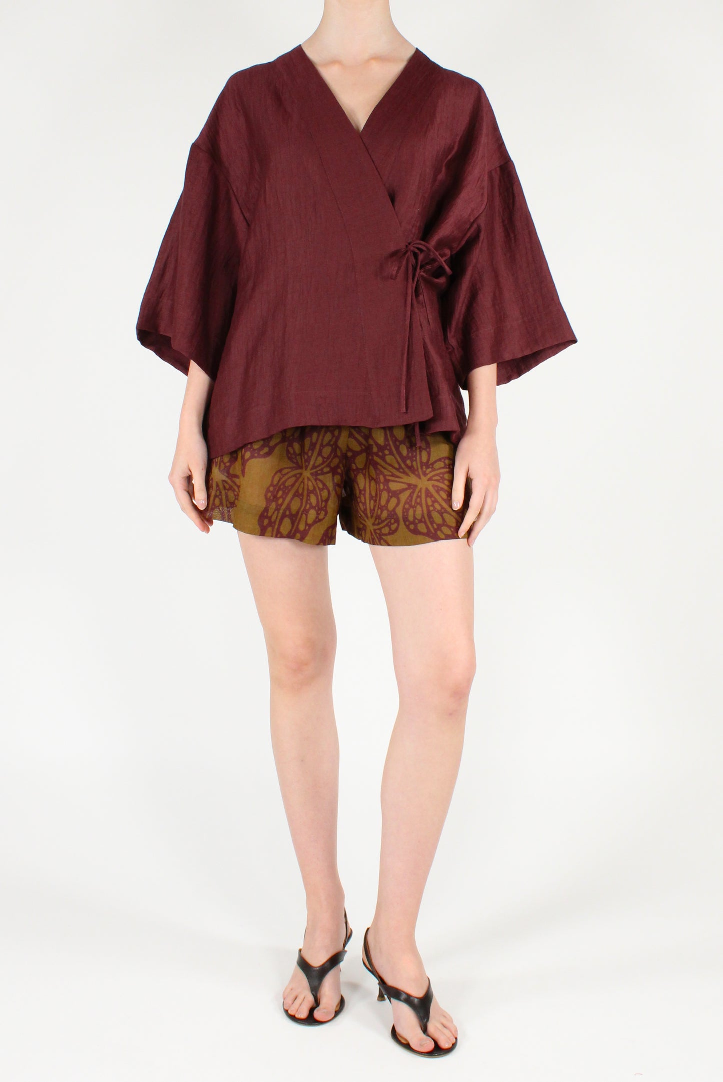 Shorts in Ramie Fantasia Astratta