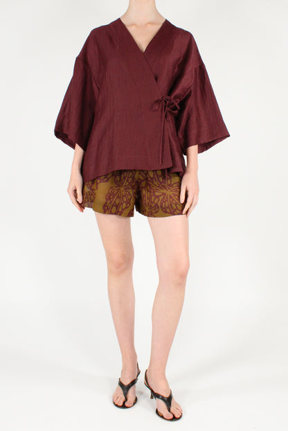Shorts in Ramie Fantasia Astratta