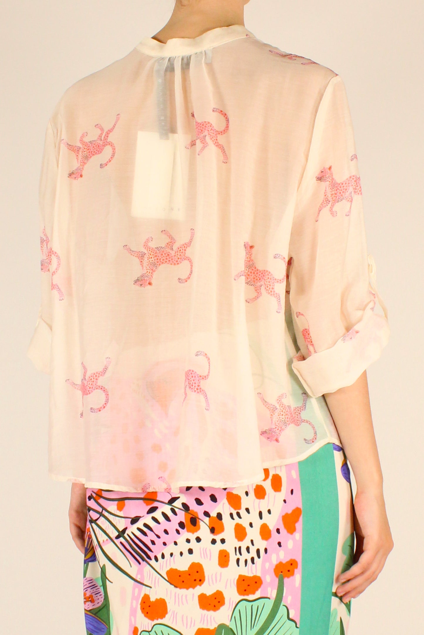 Camicia Stampa Leopardi Rosa