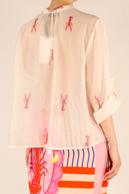 Camicia Stampa Aragoste in Mussola