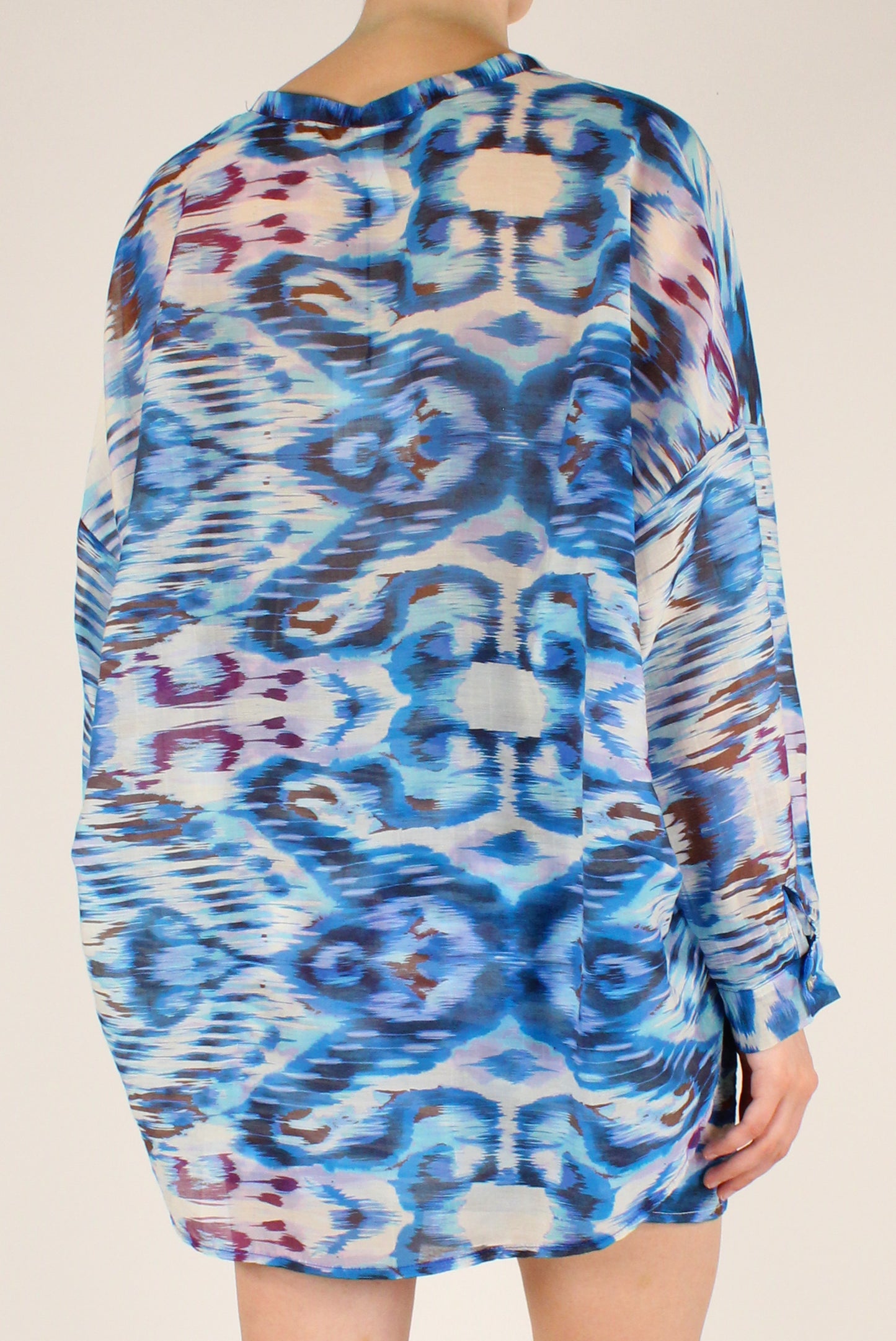 Camicia Mussola di Lyocell Stampa Astratta