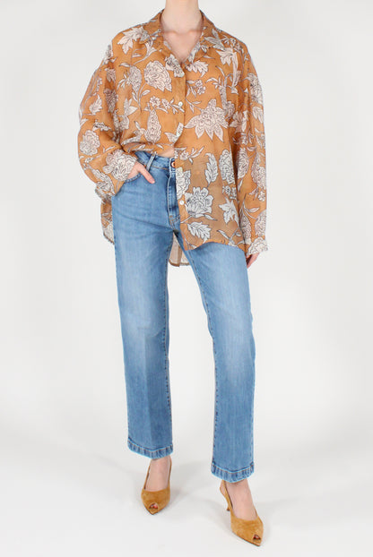 Floral Print Muslin Overshirt