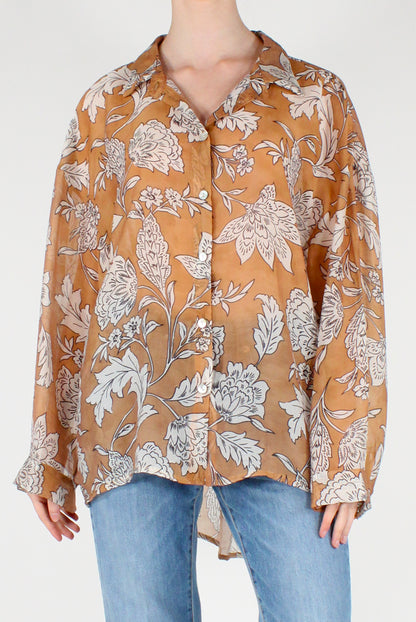 Floral Print Muslin Overshirt