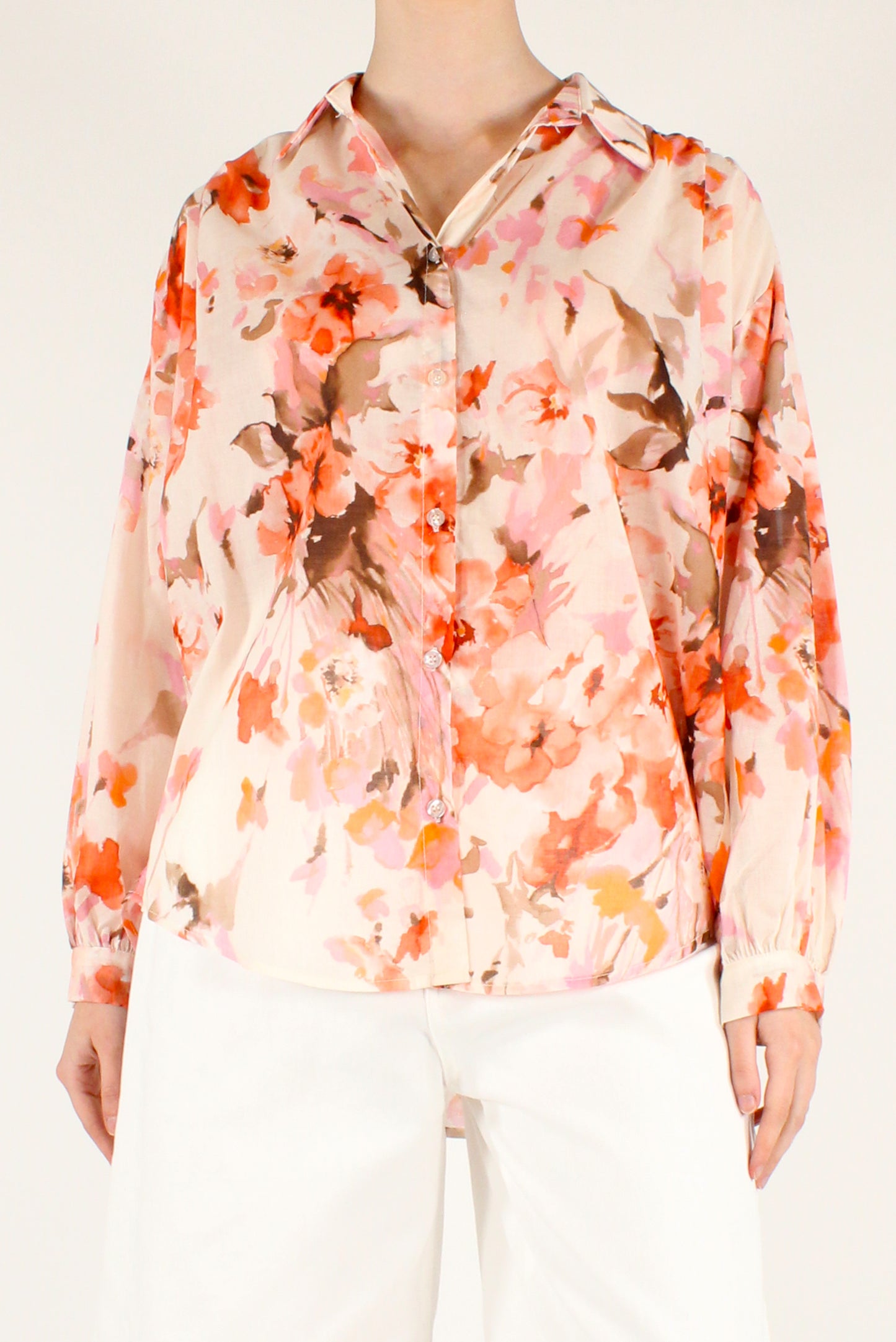 Camicia in Mussola di Cotone Stampa Floreale
