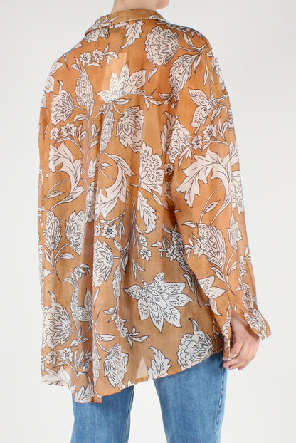 Floral Print Muslin Overshirt