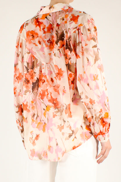 Camicia in Mussola di Cotone Stampa Floreale