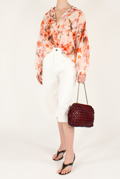 Camicia in Mussola di Cotone Stampa Floreale