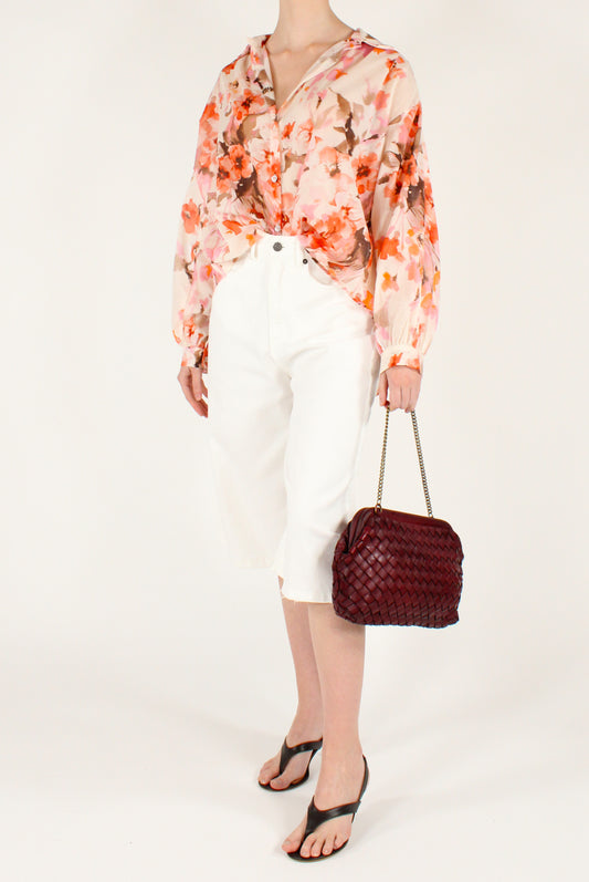 Cotton Muslin Floral Print Shirt