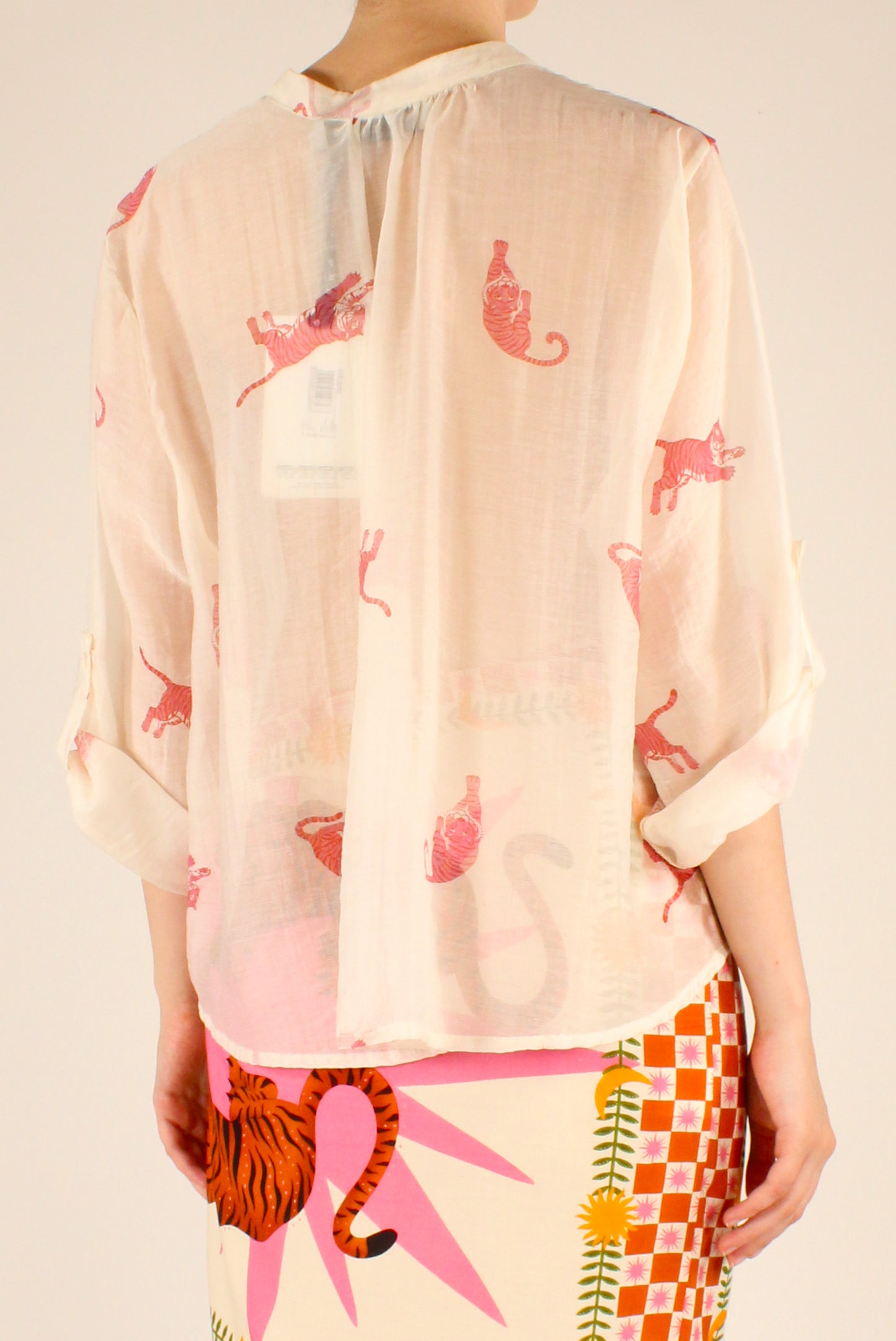 Camicia Stampa Tigri Rosa