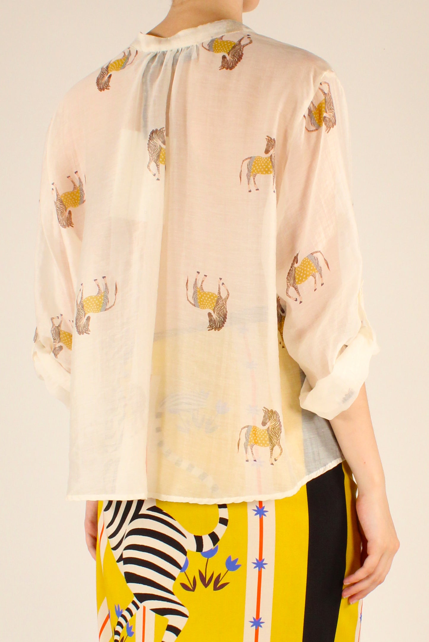Camicia Stampa Zebre in Mussola