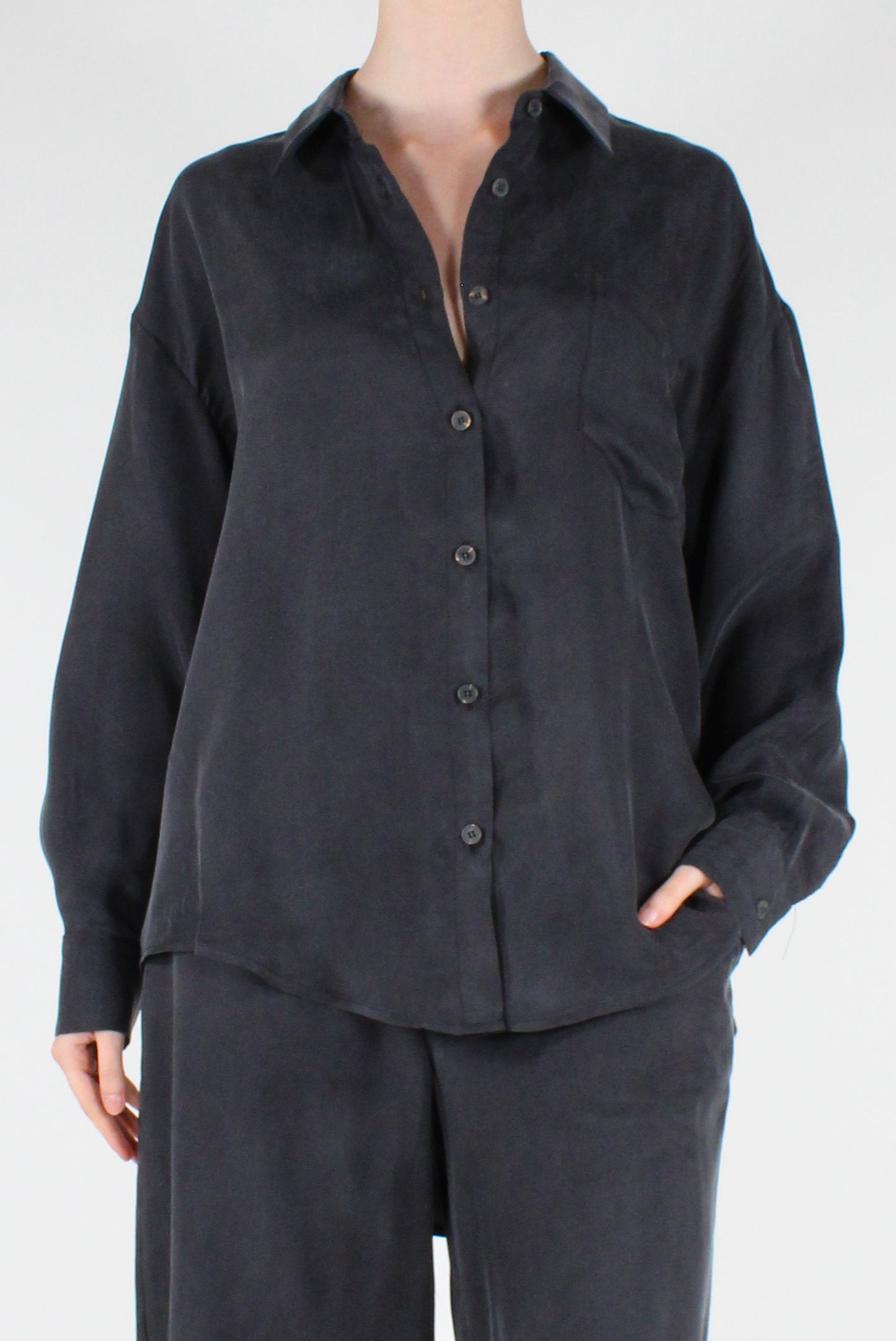 Camicia in Cupro con Tasca