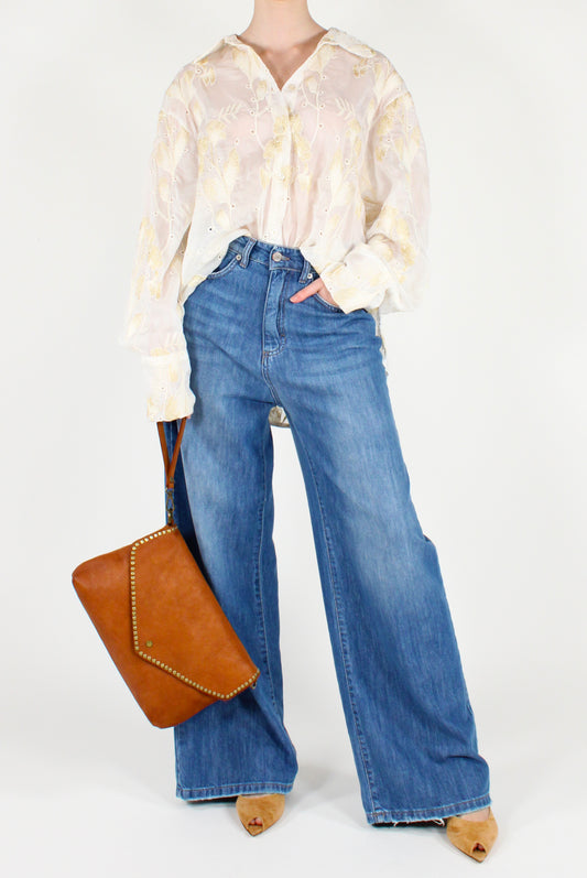 Camicia Over Ricami Dorati