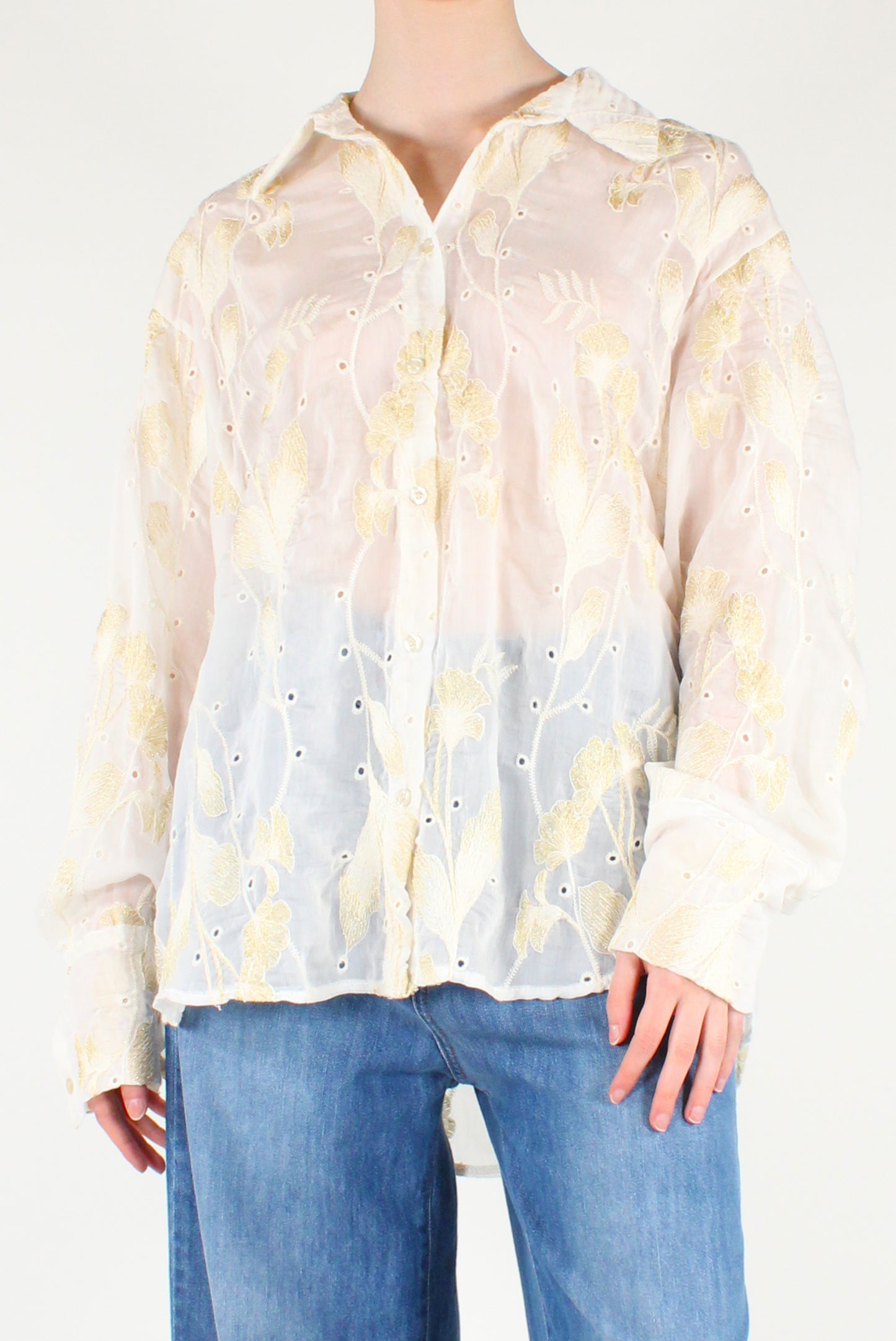 Camicia Over Ricami Dorati
