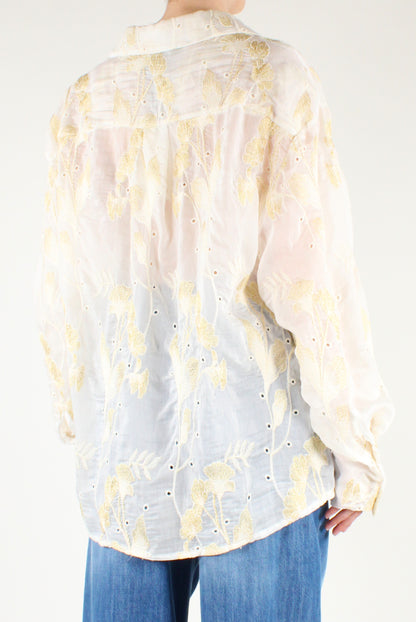 Camicia Over Ricami Dorati