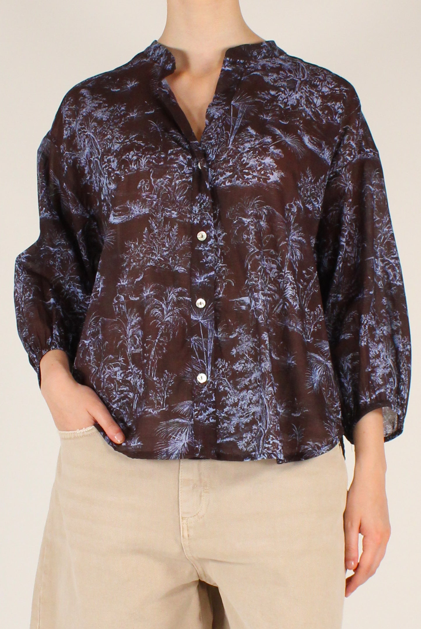 Camicia Stampa Toile de Jouy