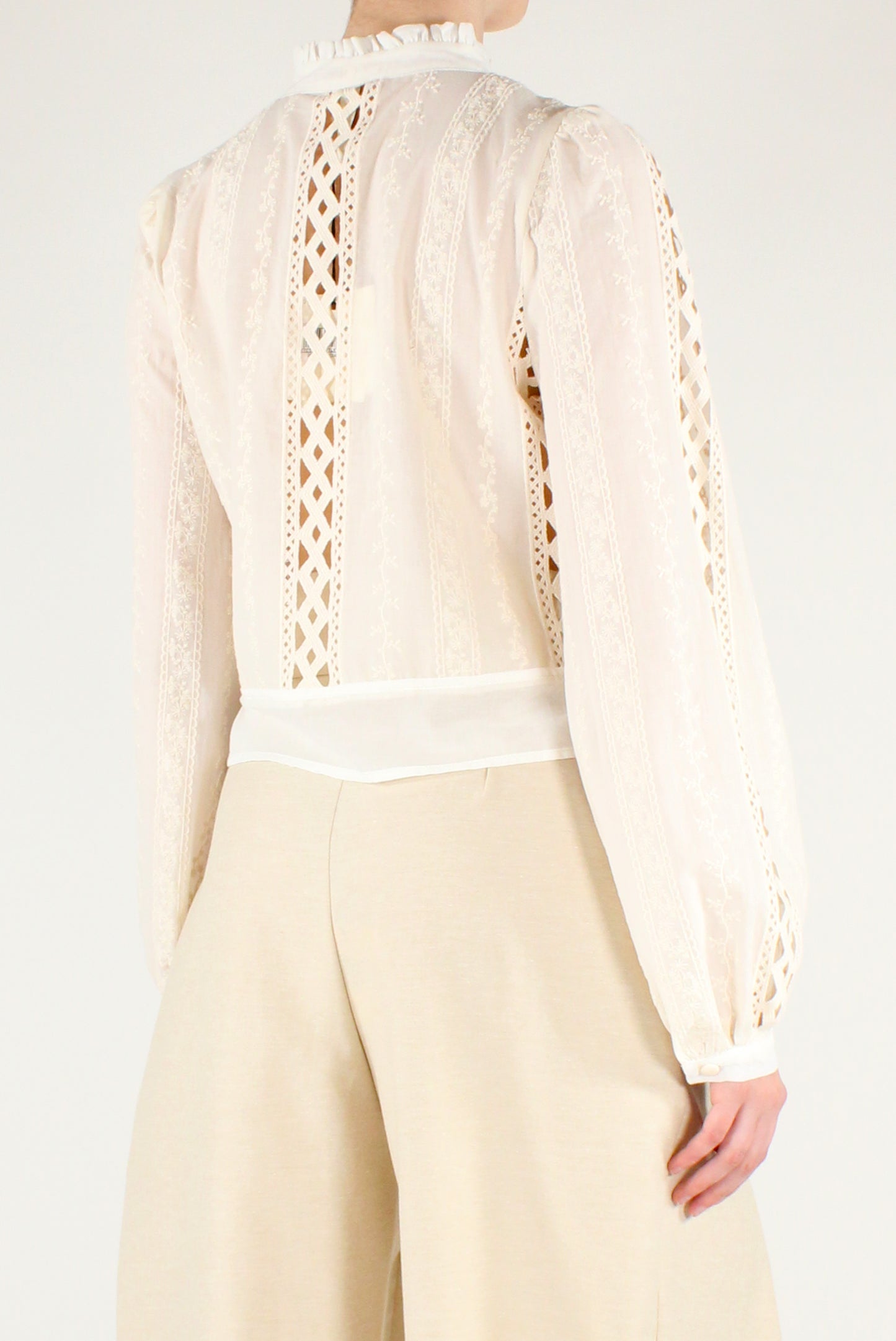 Camicia Corta Ricamata con Alamari