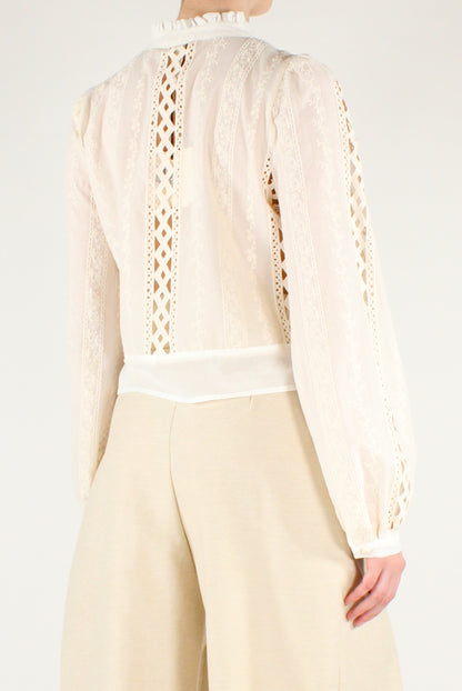 Camicia Corta Ricamata con Alamari