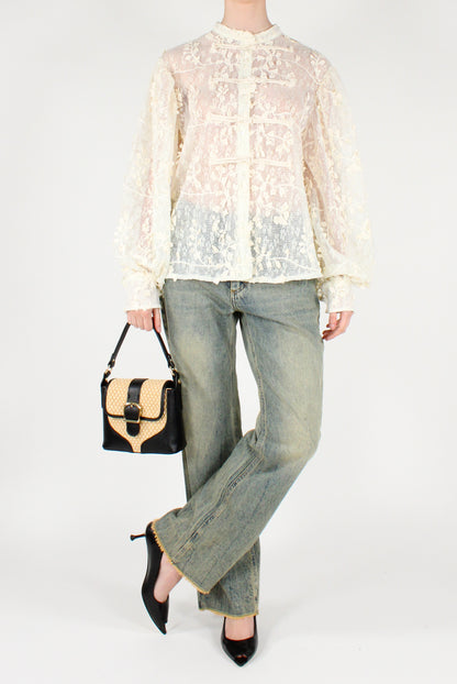 Camicia in Pizzo Floreale a Rilievo