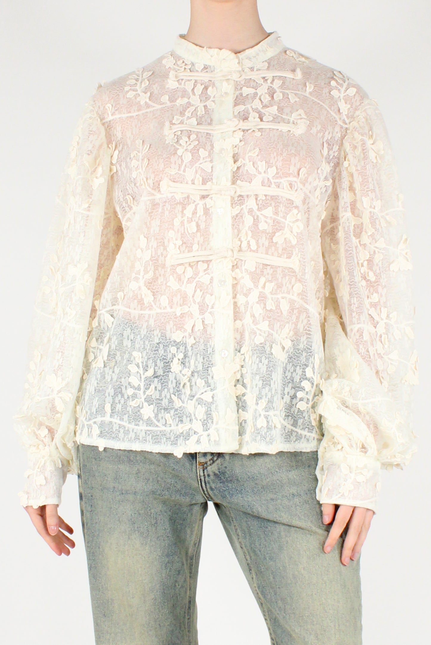 Camicia in Pizzo Floreale a Rilievo