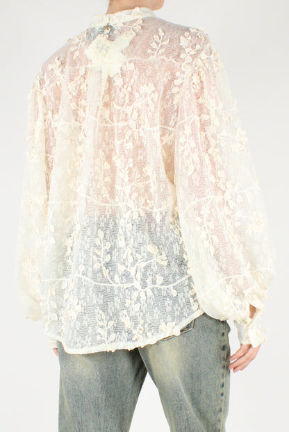 Camicia in Pizzo Floreale a Rilievo