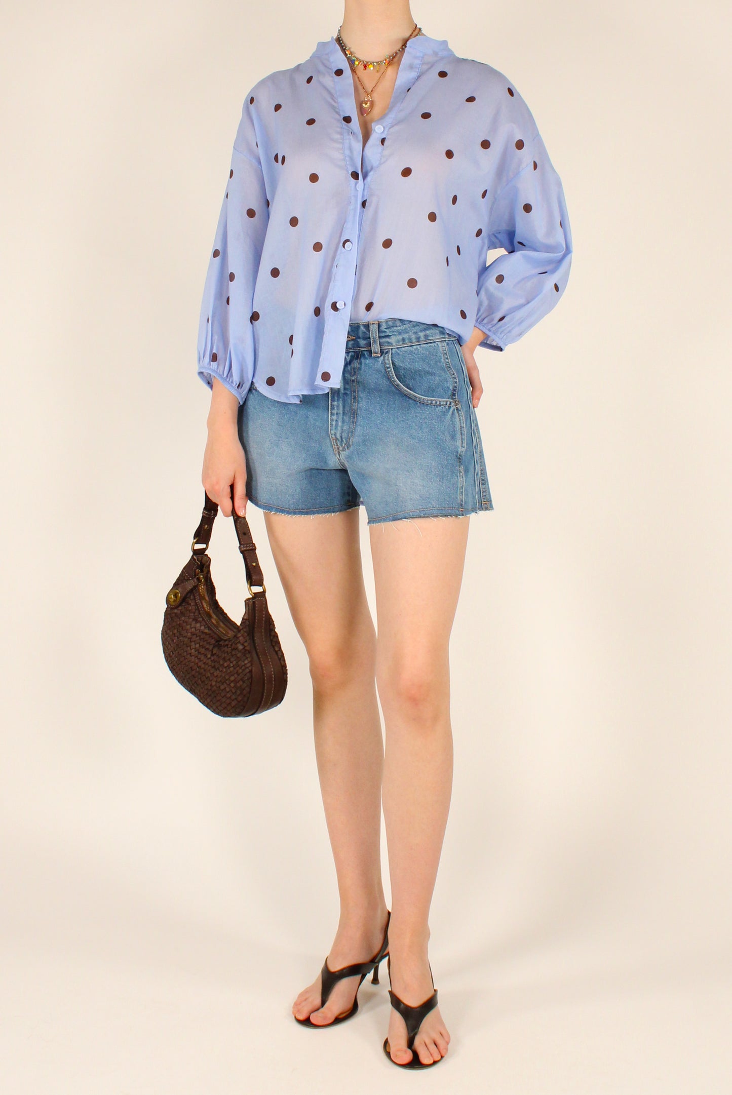Camicia Over in Mussola a Pois