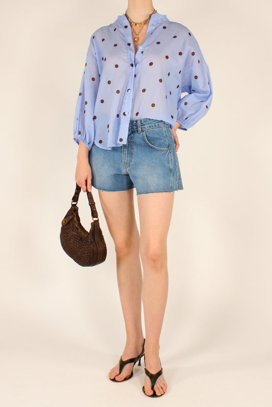 Camicia Over in Mussola a Pois