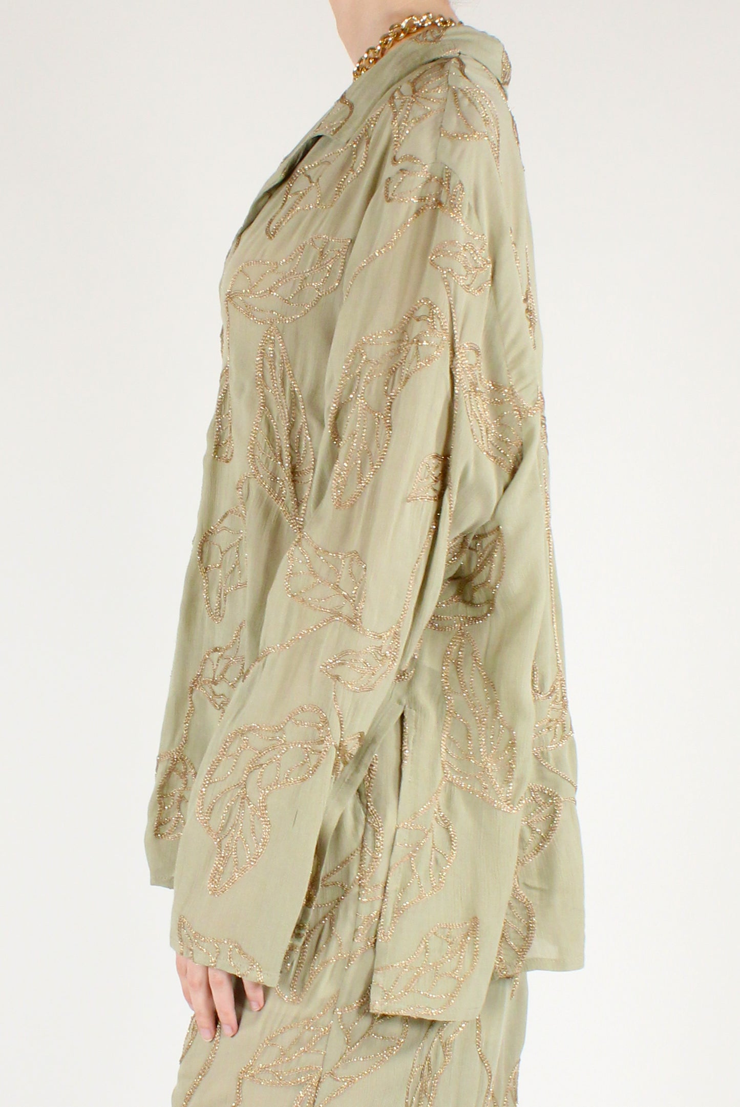 All-Over Golden Embroidery Shirt