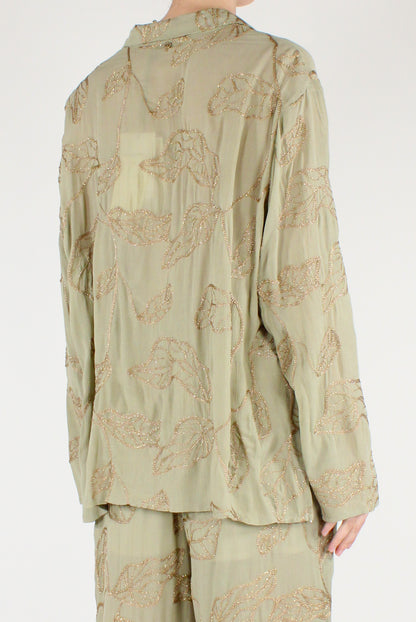 All-Over Golden Embroidery Shirt