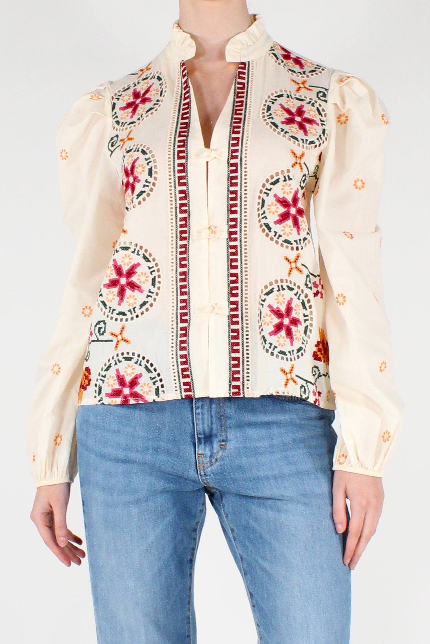 Camicia Ricamata con Rouche