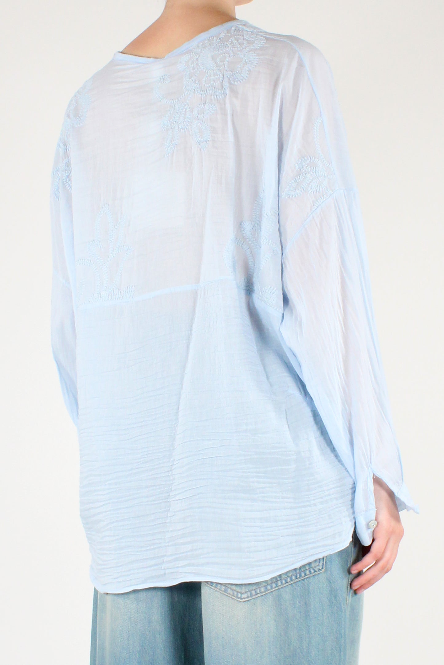 Camicia Over in Mussola con Ricami