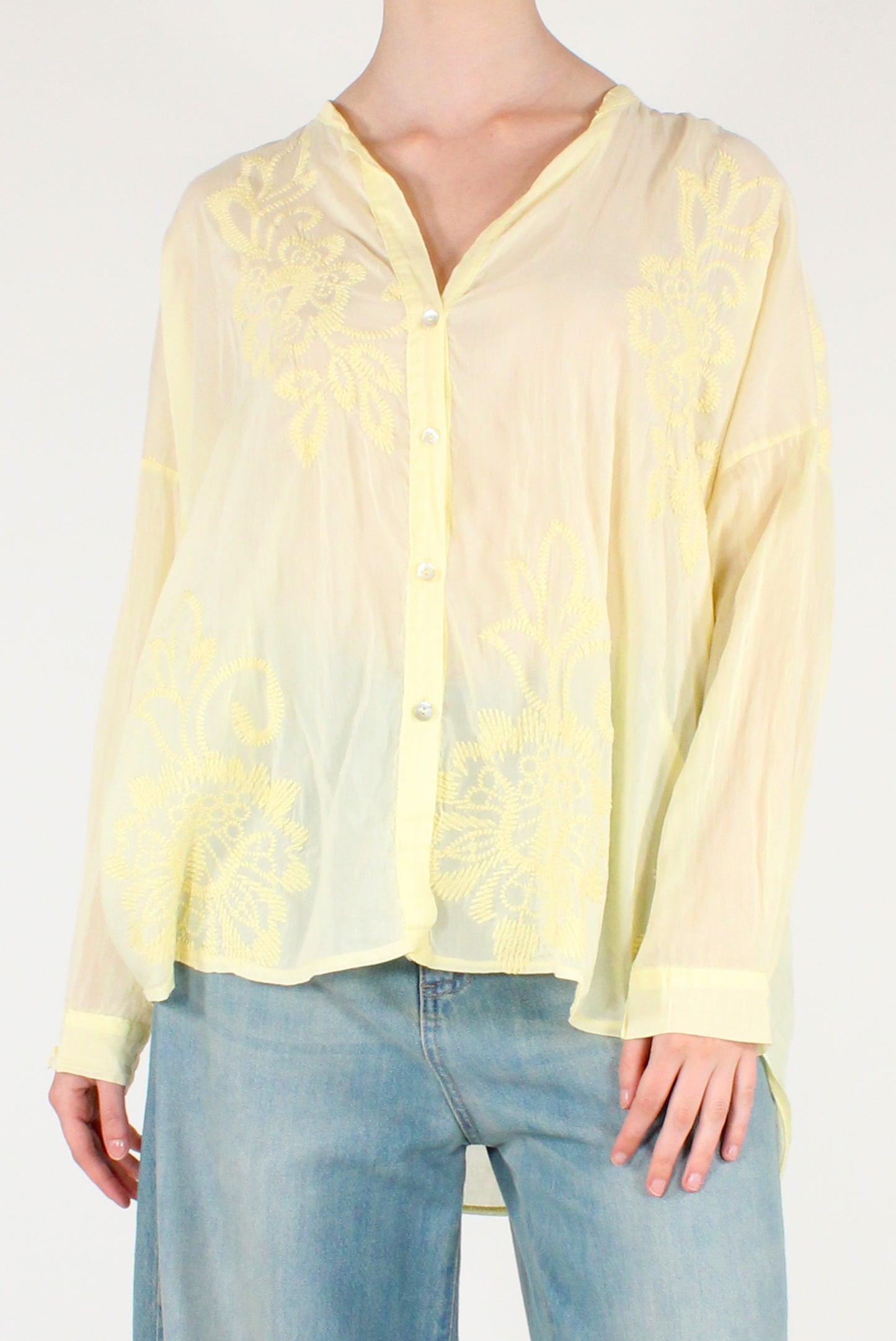 Camicia Over in Mussola con Ricami