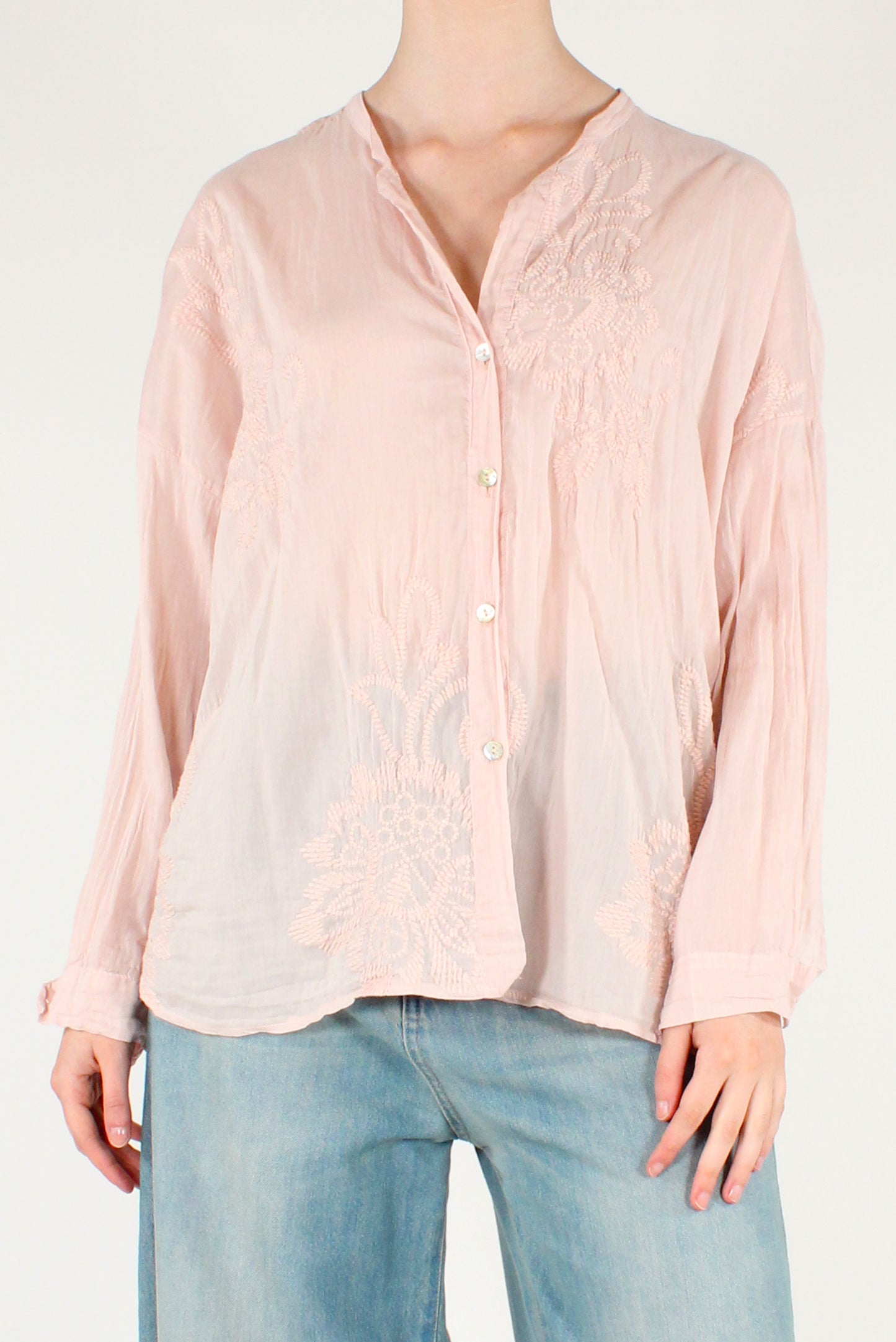 Camicia Over in Mussola con Ricami