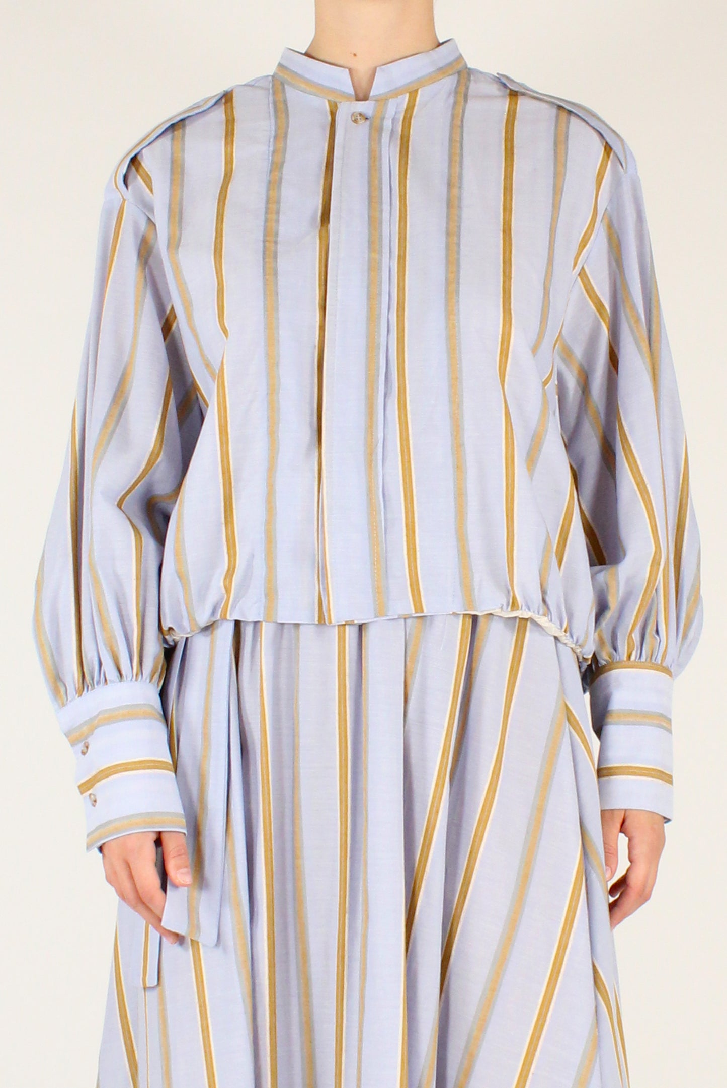 Camicia a Righe in Cotone e Lino