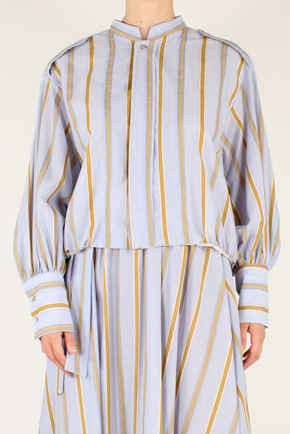 Camicia a Righe in Cotone e Lino