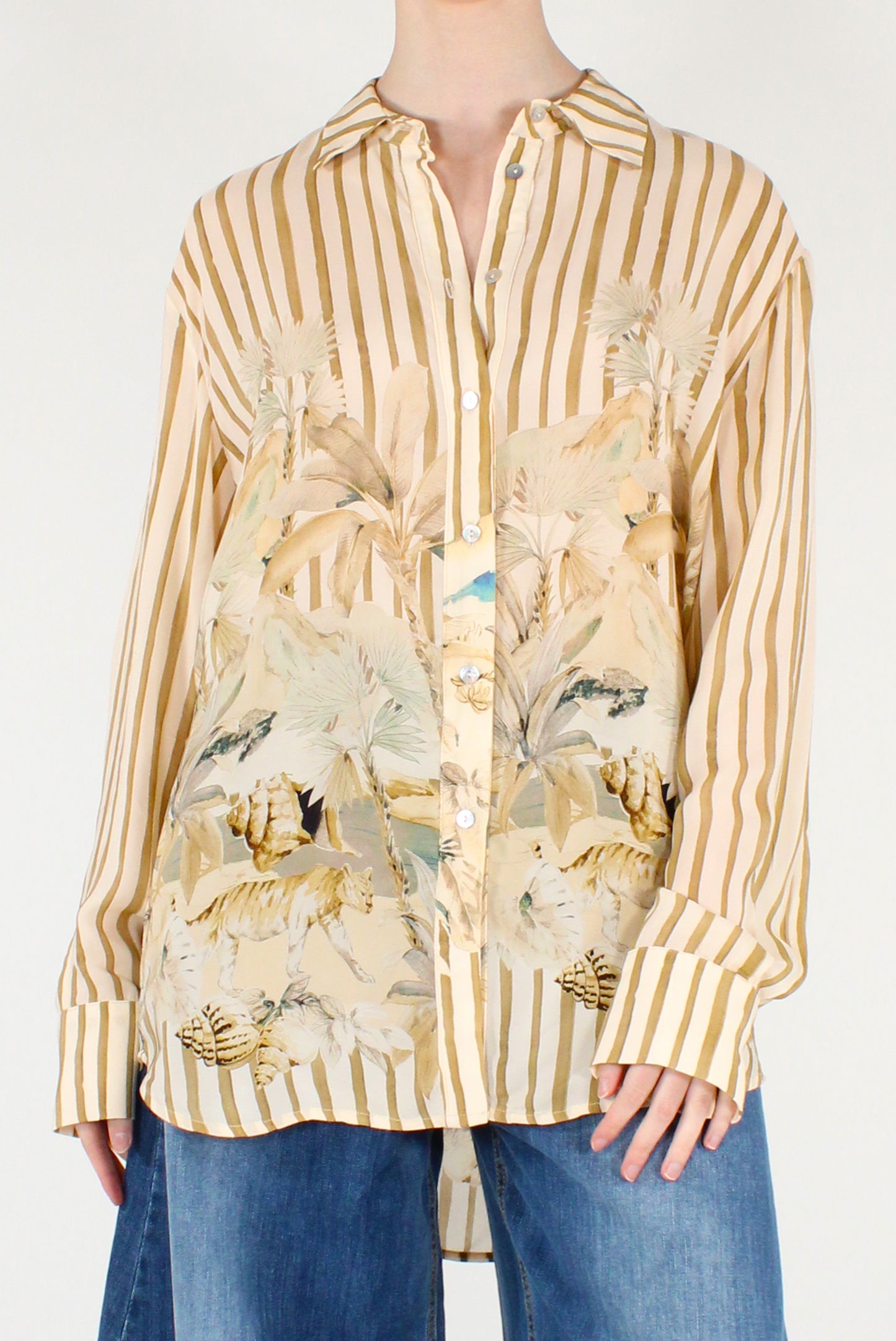 Camicia in Viscosa Stampa a Righe