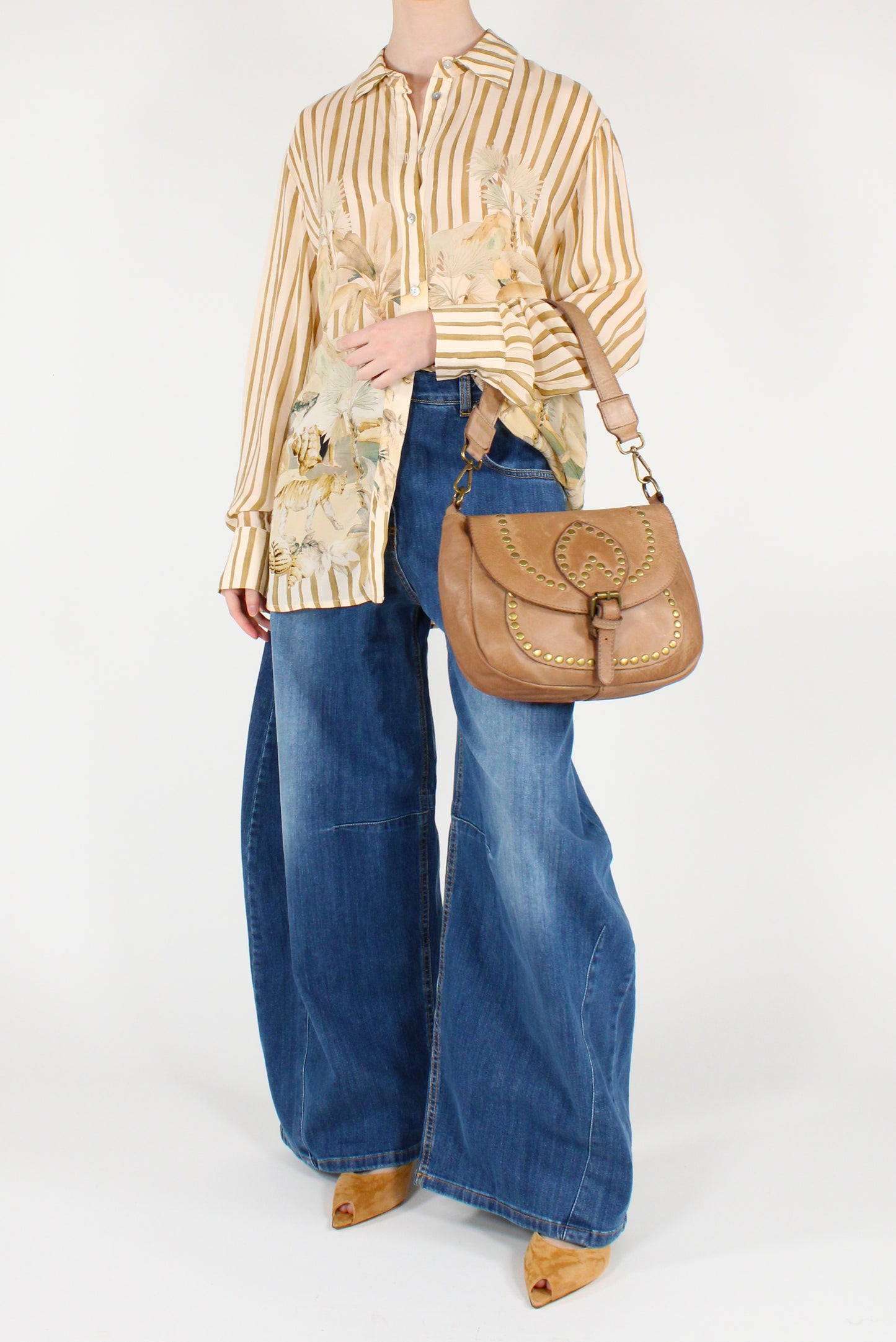 Camicia in Viscosa Stampa a Righe