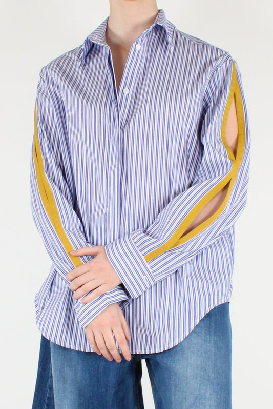 Camicia Donna Righe Bande con Cut-Out