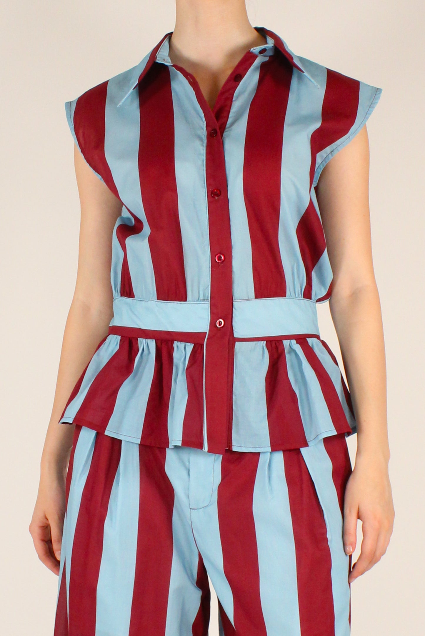 Camicia Smanicata a Righe