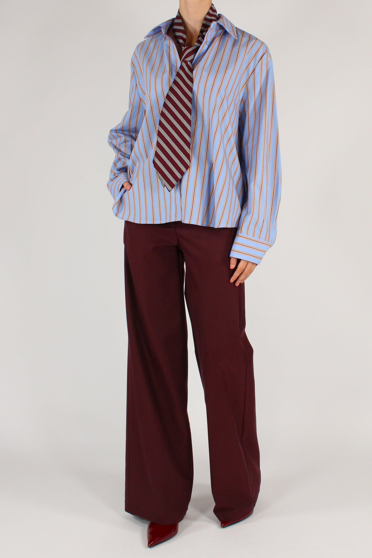 Pantaloni Gamba Dritta Misto Viscosa