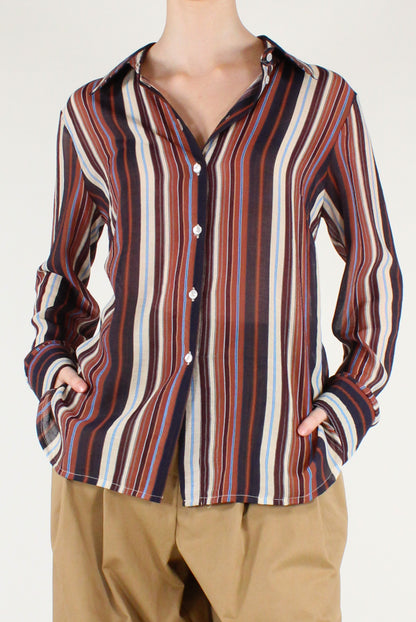 Camicia a Righe Multicolore con Cintura