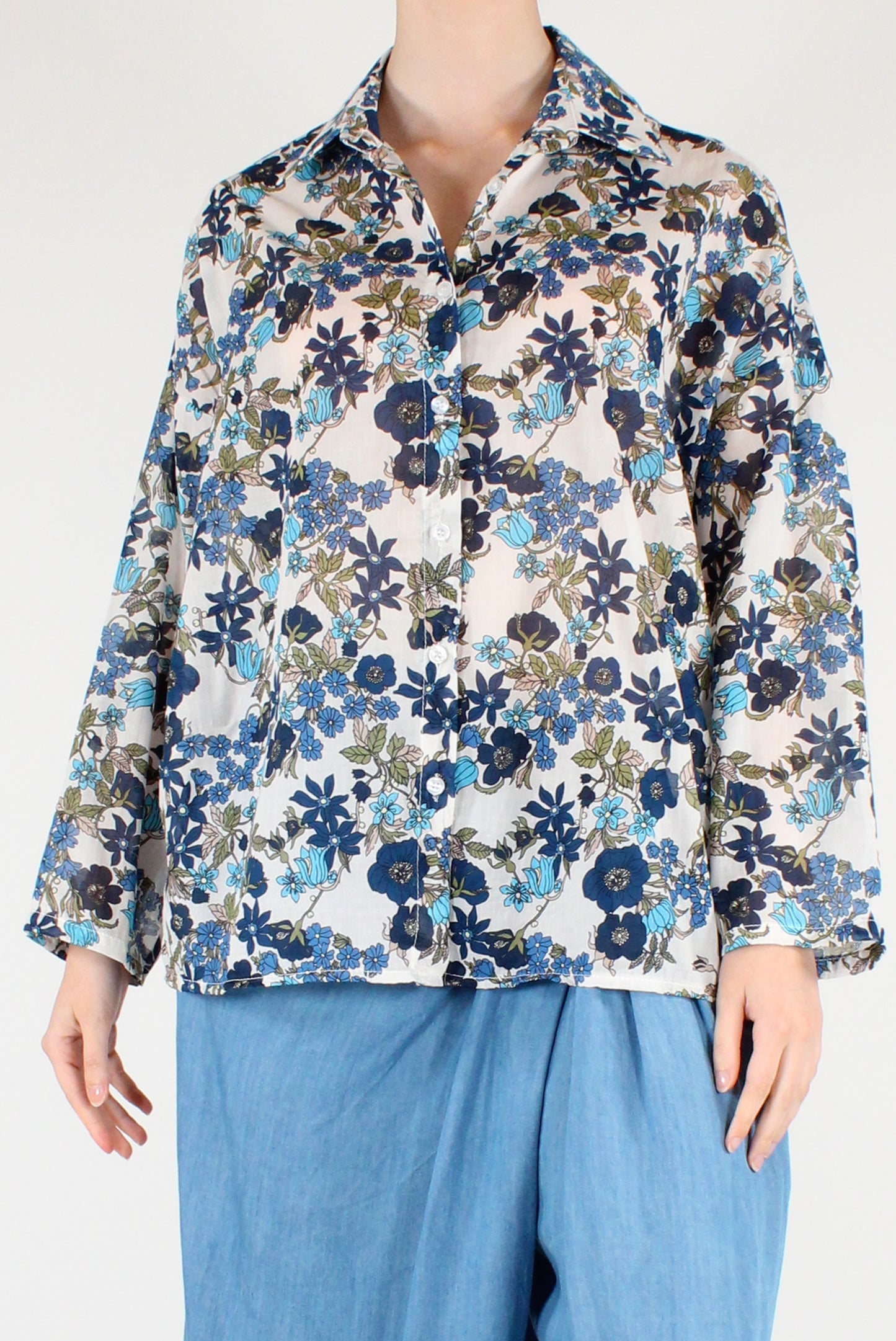 Muslin Shirt with Floral Print