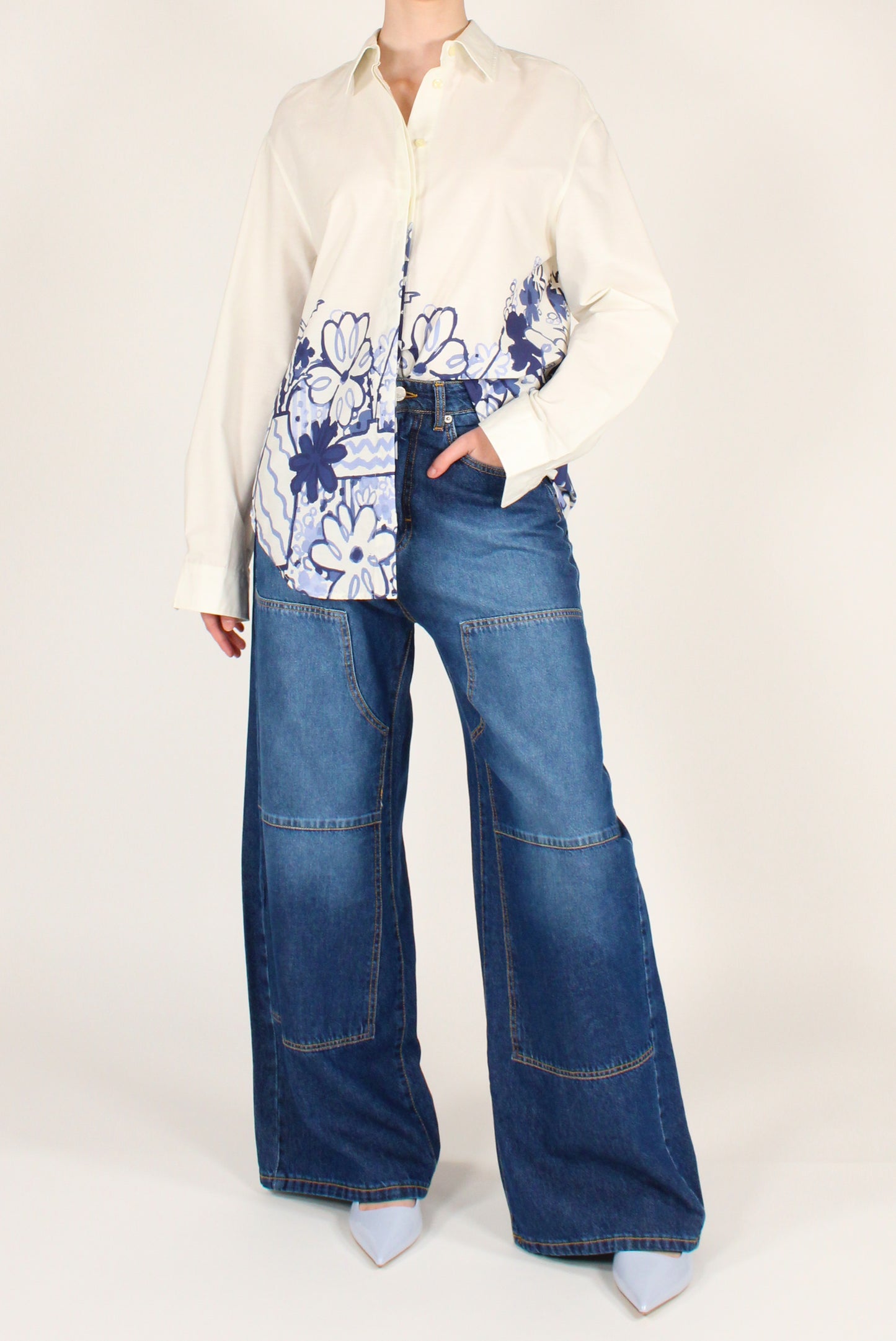 Camicia Stampa Floreale sul Fondo