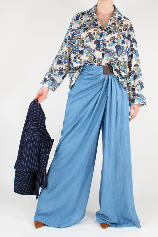 Camicia in Mussola Stampa Fiori