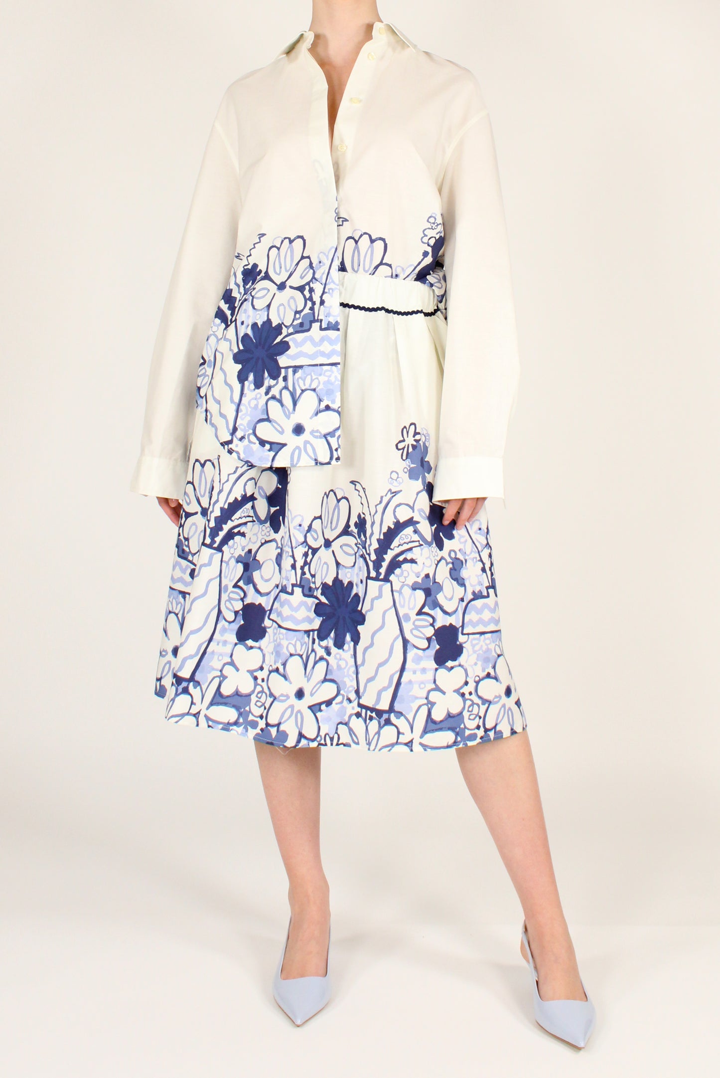 Camicia Stampa Floreale sul Fondo