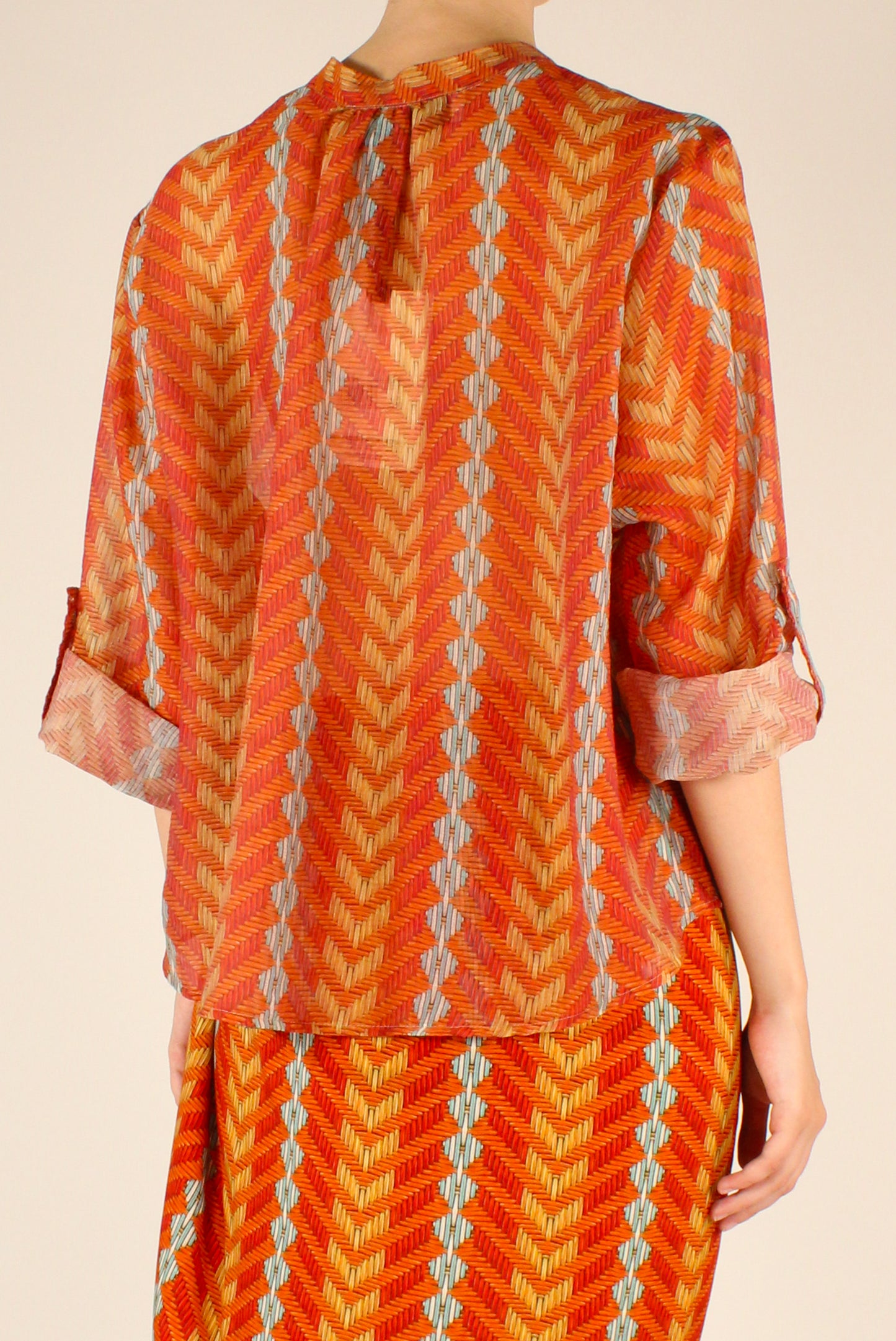 Camicia in Mussola Stampa Intrecciata